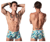 Male Power 141-292 Cut It Out Cut Out Mini Short Farbe Blau-Grün-Weiß